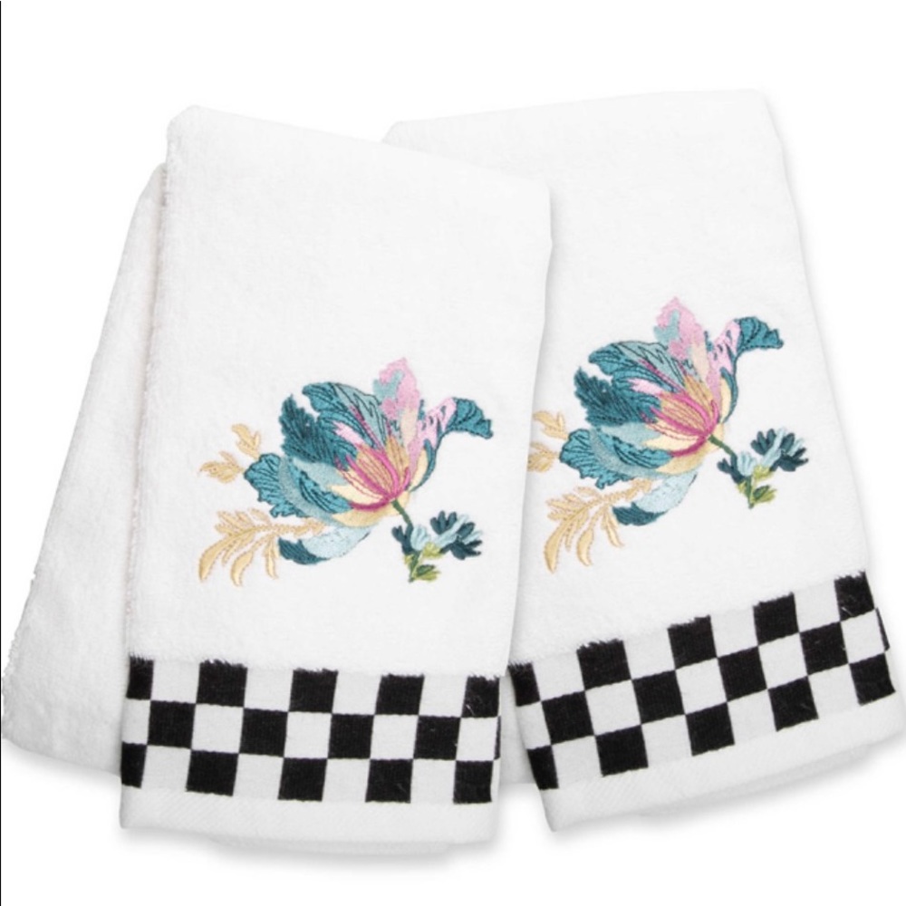 MacKenzie-Childs Parrot Tulip Hand Towels -Set of Two